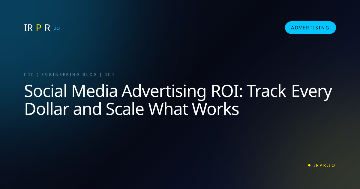 Social Media Advertising ROI: Track Every Dollar and Scale What Works - IRPR Agency Advertising Blog