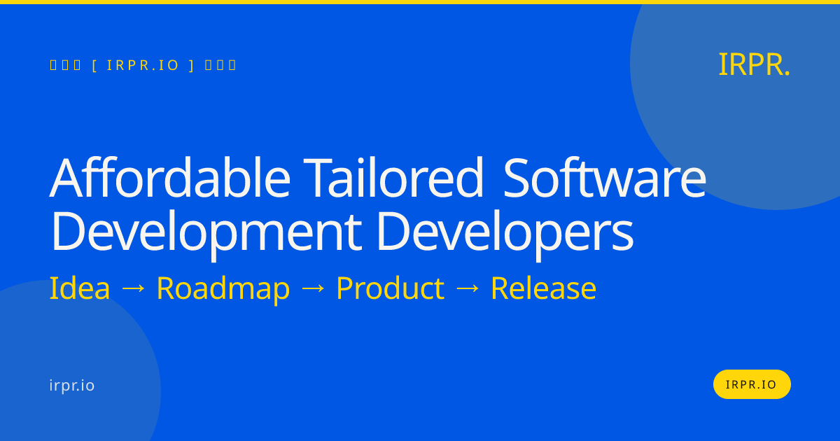 Affordable Tailored Software Development Developers | IRPR.io — IRPR.io
