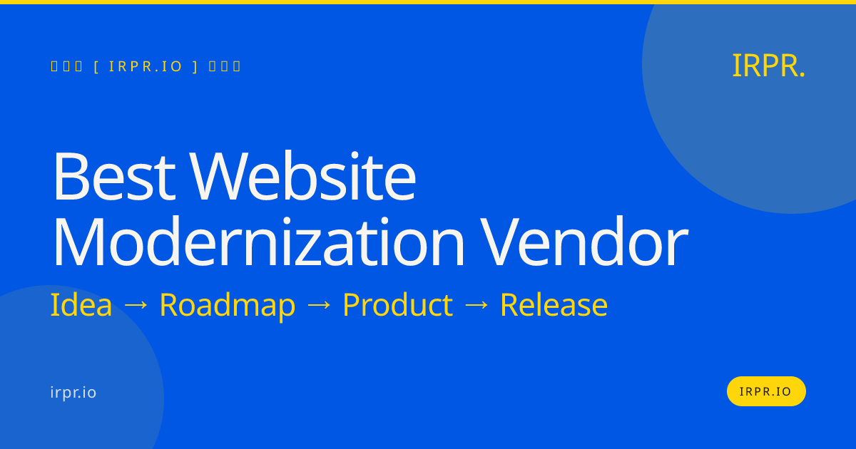 Best Website Modernization Vendor | IRPR.io — IRPR.io