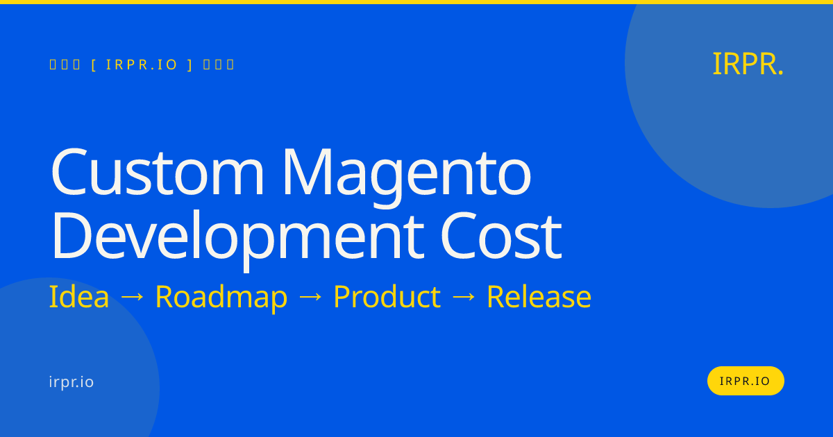 Custom Magento Development Cost | Fixed Price, 8-12 Week MVPs — IRPR.io