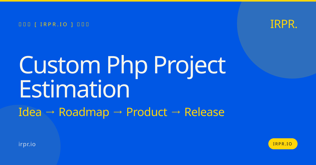 Custom PHP Project Estimation | Fixed Price Development | IRPR.io — IRPR.io