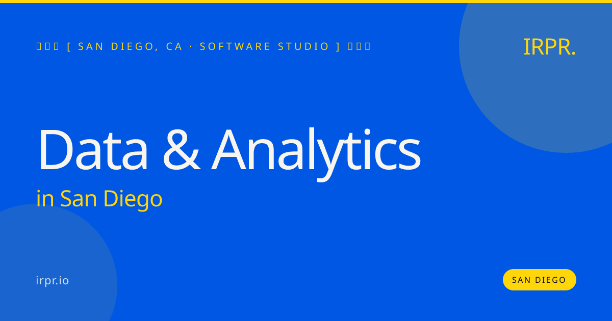 Data & Analytics in San Diego — software studio | IRPR.io