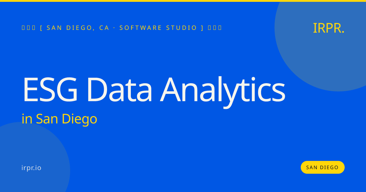ESG Data Analytics in San Diego — software studio | IRPR.io