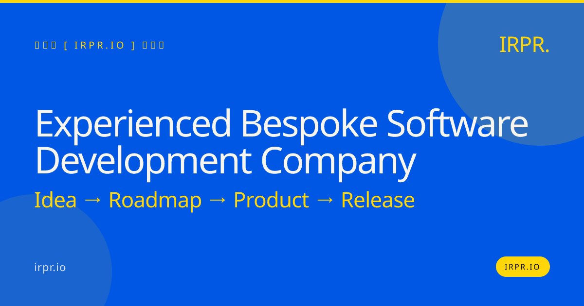 Experienced Bespoke Software Development Company | IRPR.io — IRPR.io