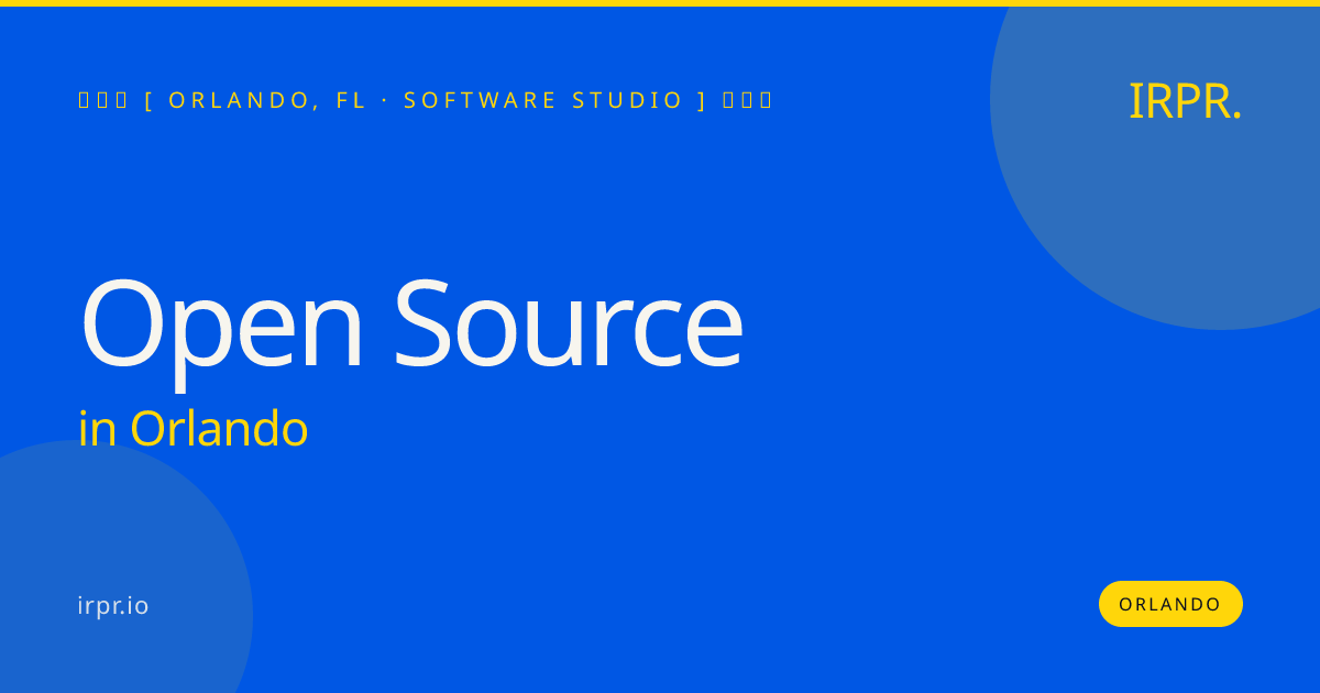 Open Source in Orlando — software studio | IRPR.io