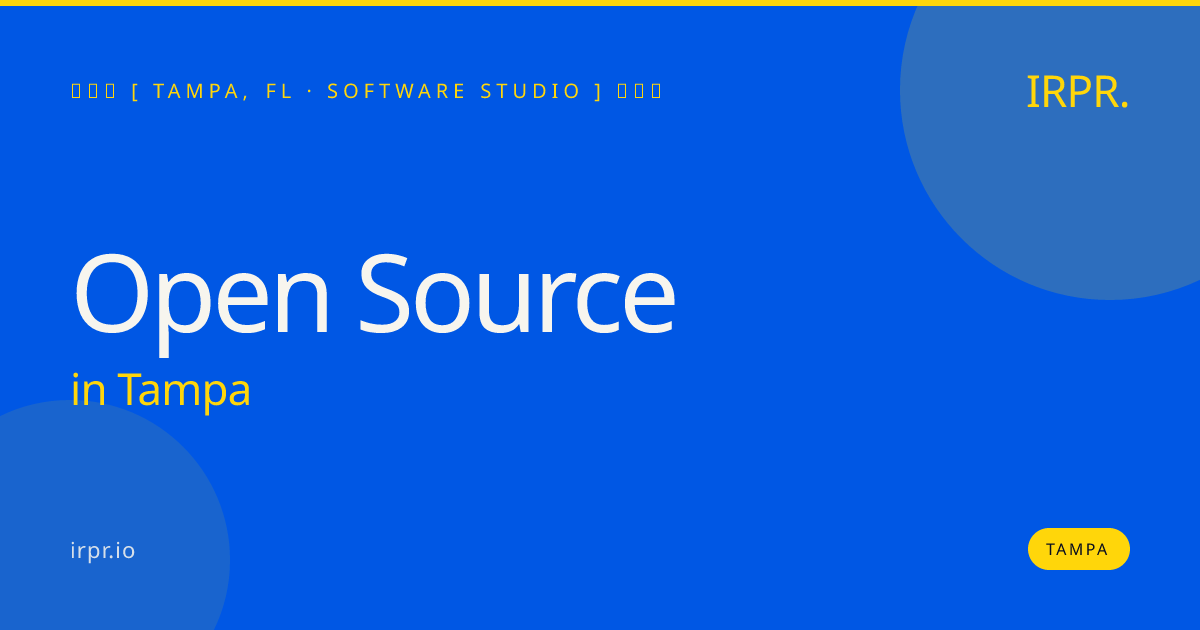 Open Source in Tampa — software studio | IRPR.io