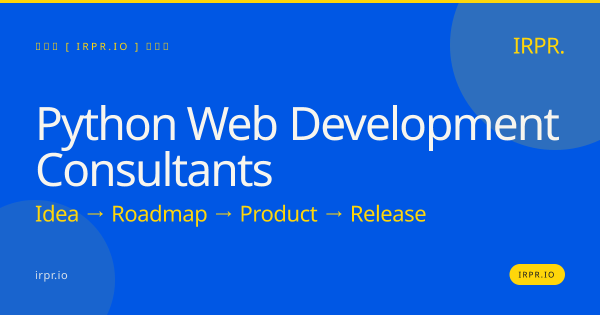 Python Web Development Consultants | IRPR.io — IRPR.io