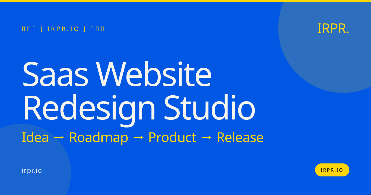 SaaS Website Redesign Studio | IRPR.io — IRPR.io