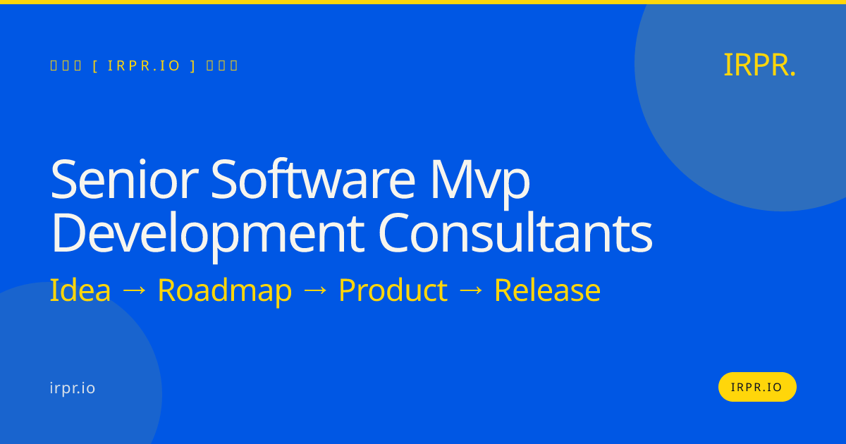 Senior Software MVP Development Consultants | IRPR.io — IRPR.io