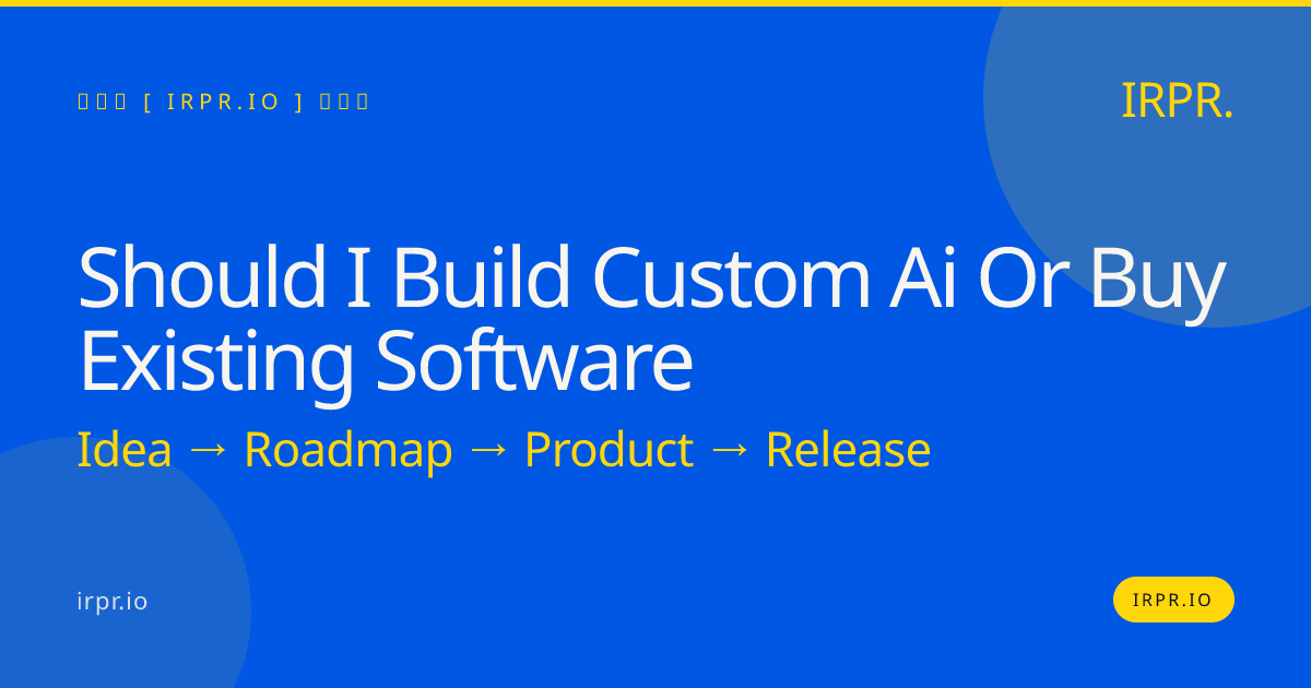 Should I Build Custom AI or Buy Existing Software? | IRPR.io — IRPR.io