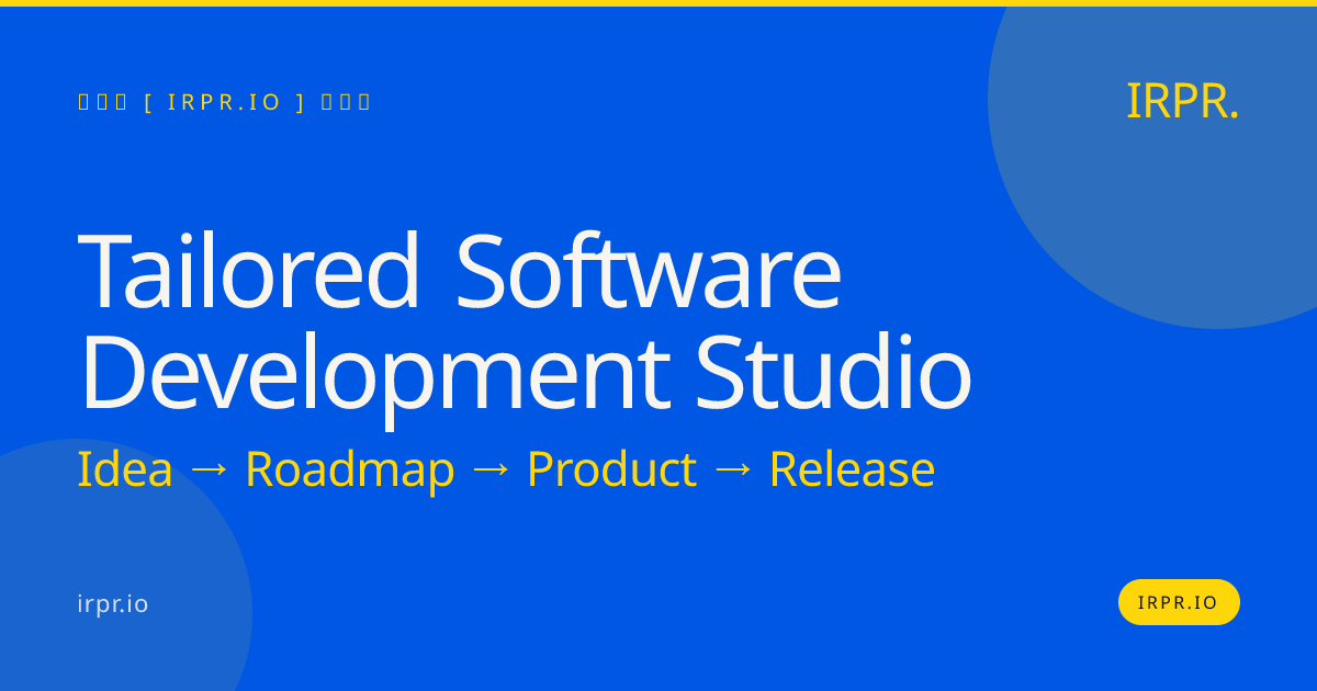 Tailored Software Development Studio | Build Custom Software Your Way — IRPR.io