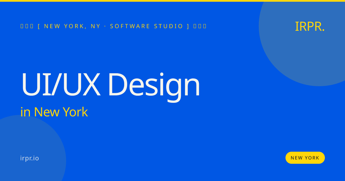 UI/UX Design in New York — software studio | IRPR.io