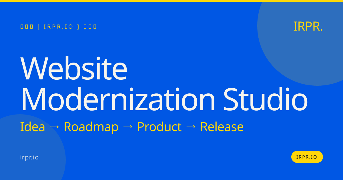 Website Modernization Studio | IRPR.io — IRPR.io